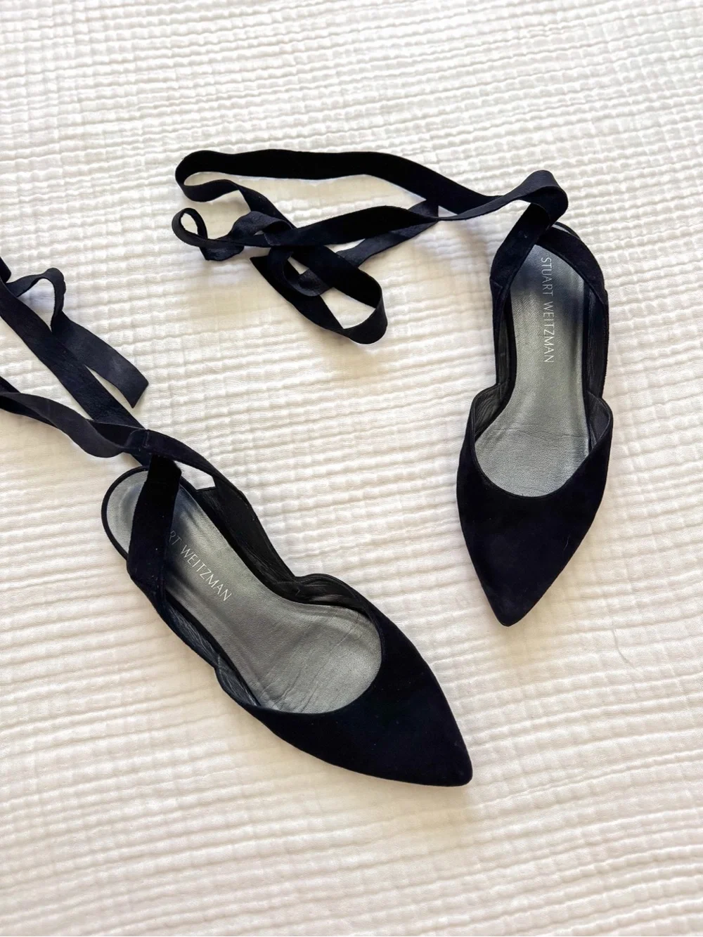 Stuart Wietzman Supersonic Suede Lace Up Flats size 8.5